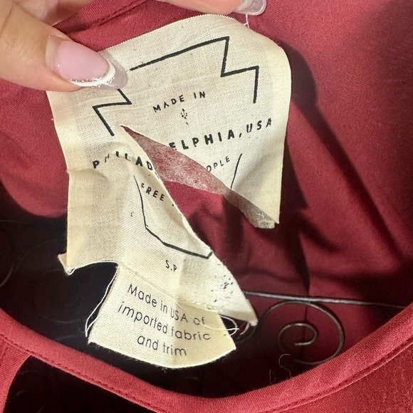 free people made in philadelphia red beck dress size S - Picture 3 of 8